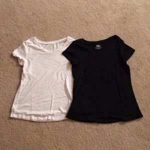 Justice black and white v-neck tees